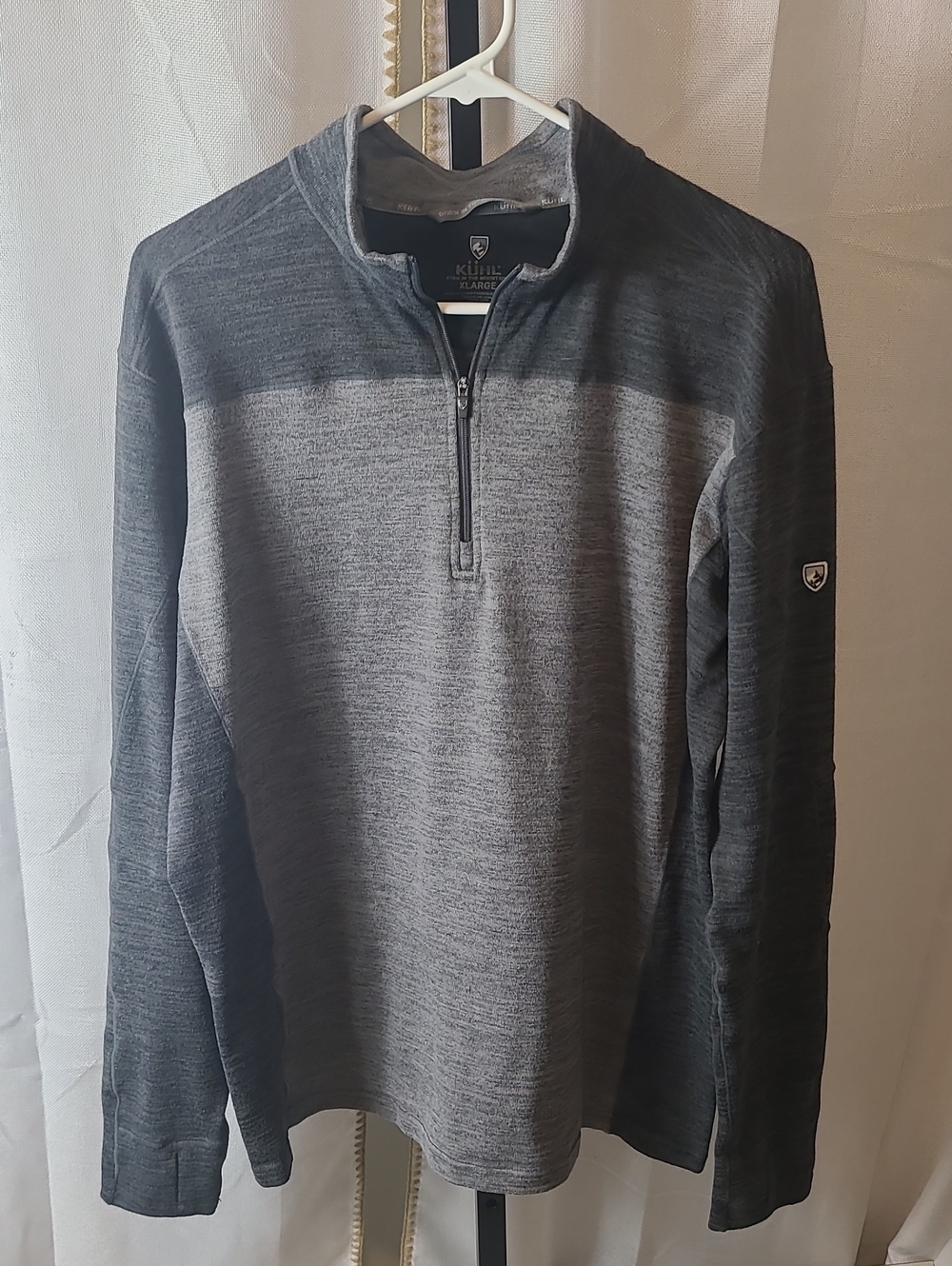 Kühl Mens Ryzer Long-Sleeve 1/4 Zip Pullover Shirt XL  Gray